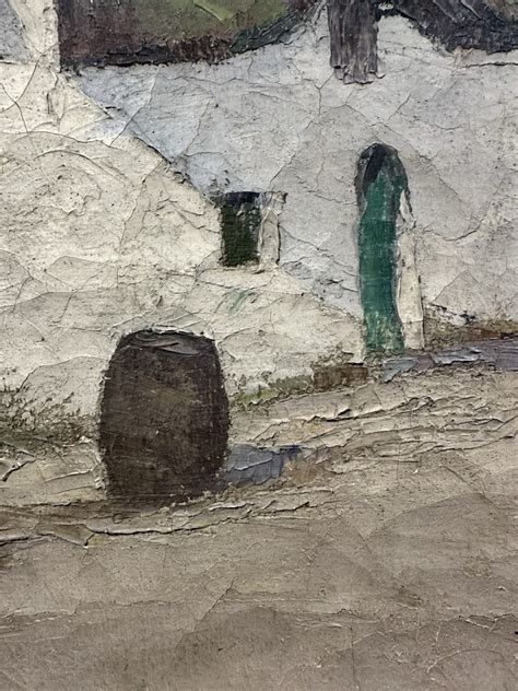 Théophile LEMONNIER (1901-?) Olio Su Tela: Case Con Tetto Di Paglia ...