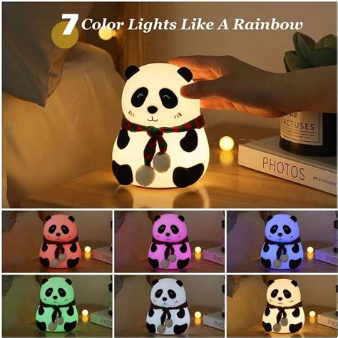 WBD Cute Panda Silicon Night Lamp USB Rechargeable 7 Color Changing For ...