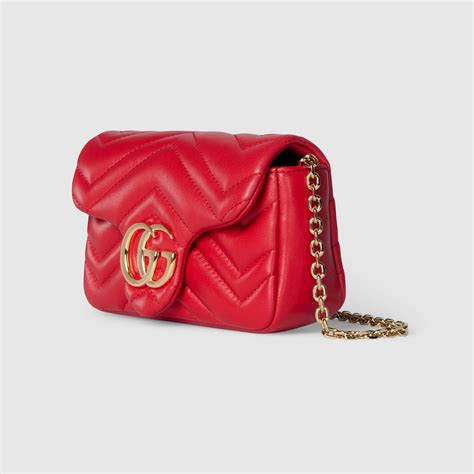 GG Marmont mini shoulder bag in bright red leather | GUCCI® SA
