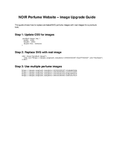 Perfume website update-1 - NOIR Perfume Website – Image Upgrade Guide ...