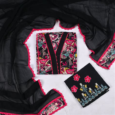 Mul Check Black Unstitched Suit – CHAWLA SILK STORE