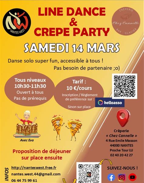 Line Dance & crêpes party , Chez Cannelle Nantes, 14 March 2026 | AllEvents