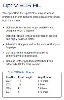 Donegan LX-5 OptiVisor AL 2.5X Magnifier, Adjustable Headband