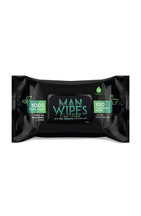 PURSONIC Clean & Refresh Bundle 1200 Flushable Man Wipes (Mint Scented ...