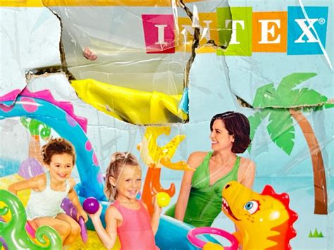 Intex Dinoland Play Center Inflatable Kiddie Pool for Outdoor Play