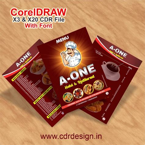Fast Food Menu Card Design CDR File - cdrdesign.in