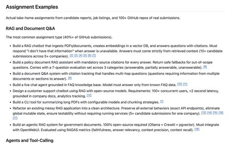 I collected 100+ GitHub repos with real AI engineering take-home ...