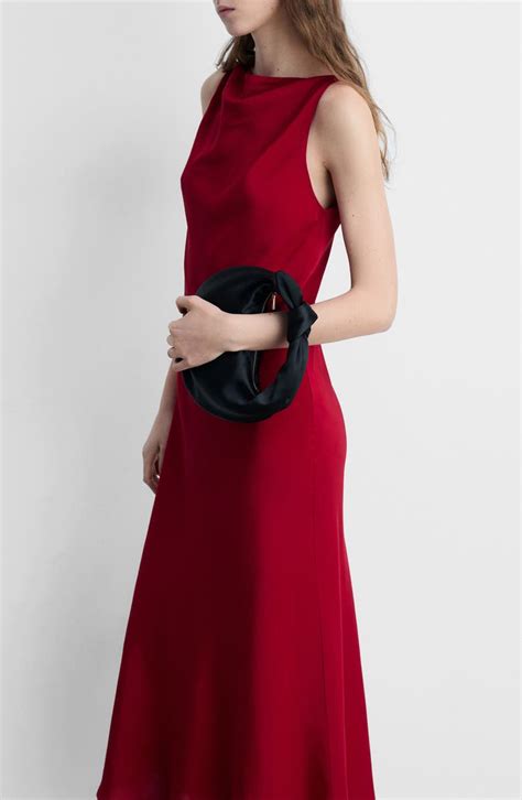 MANGO Sleeveless Satin Midi Dress | Nordstrom