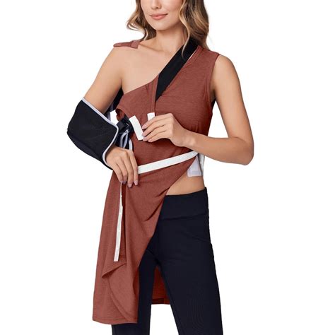 Iaqnaocc Post Surgery T Dresses for Women Open Side Snap Chest Recovery Tear Away Tank Dress ...