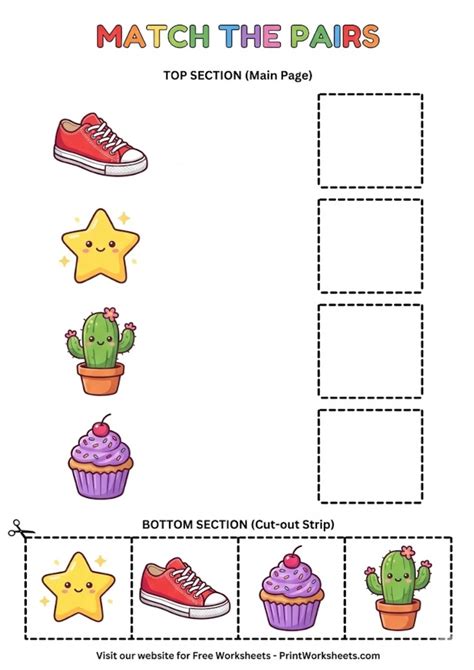 Free Same and Different Activities Preschool - Cut & Paste Match (PDF)
