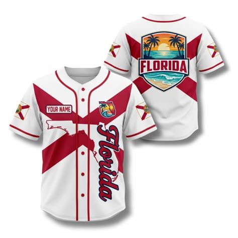 Customizable Florida Flag Baseball Jersey, State Pride All-over Print ...