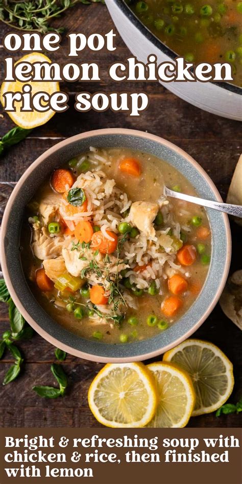 Lemon Chicken Rice Soup (Made in one pot)