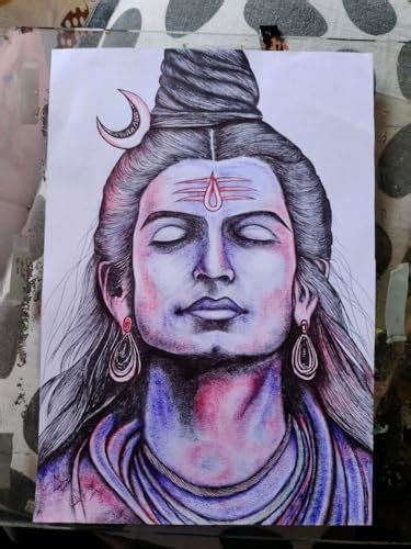 Mahadev Pen Drawing with Framework, Lord Shiva Artwork, Handmade Sketch ...