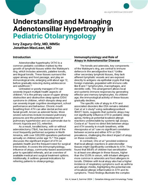 Understanding and Managing Adenotonsillar Hypertrophy in Pediatric Otolaryngology | Canadian ...