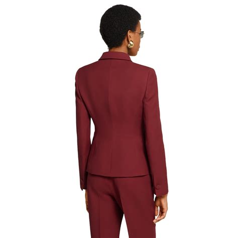 Crêpe wool silk jacket with tiger in rosso ancora red | GUCCI® UK