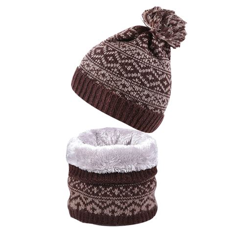 DFEK Women's Knitted Winter Snowflake Hat Neck Warmer and Gloves Set ...