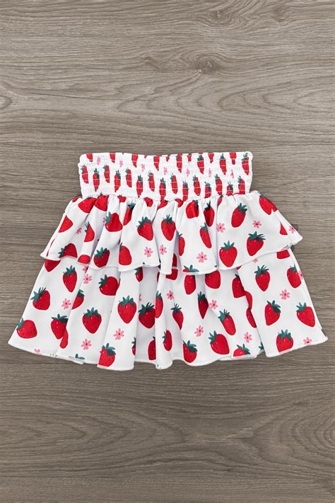 Red Strawberry Skirt Set | Girls' Spring & Summer Clothing – Sparkle In ...