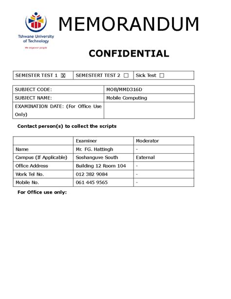 MOB 2026 S1 ST1 - Mobile Computing Semester Test 1 Memo - Studocu