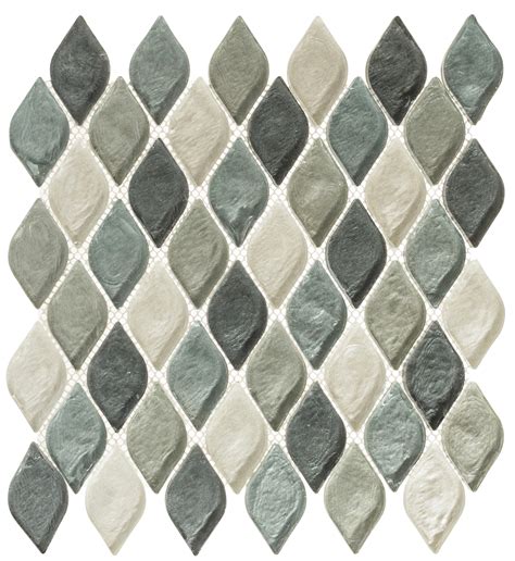 Andova Plume 2" x 1" Arbesque Glass Novelty Mosaic Kitchen Backsplash ...