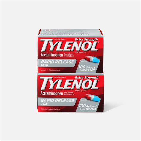 Tylenol Extra Strength Rapid Release Gels, 100 ct. (2-Pack) - One For All