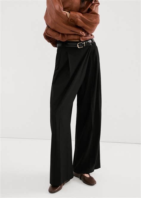 Asymmetric wrap trousers - Women | MANGO Ireland