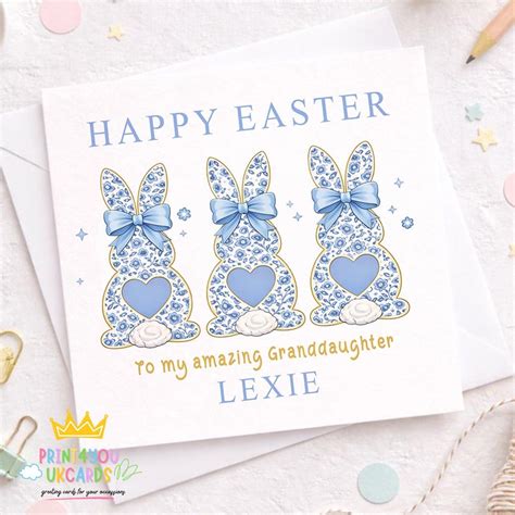 Personalised Easter Card With Name for Daughter, Granddaughter, Niece ...