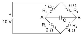 [Solved] The charge accumulated on the capacitor connected in the ...