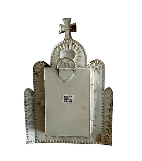 Small Church Nicho, Virgin Guadalupe Mexican Tin Heart Nicho Frame