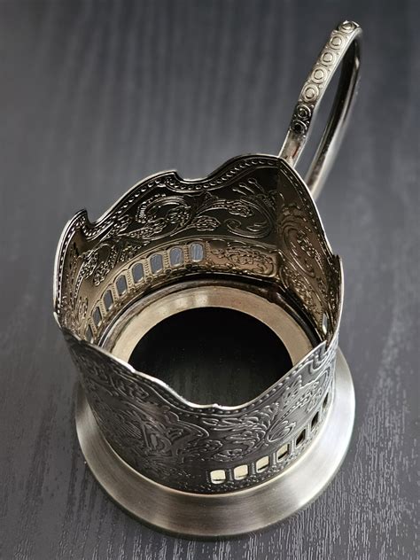 Russian Vintage Crystal Tea Glass 8.5oz with Metal Holder ...