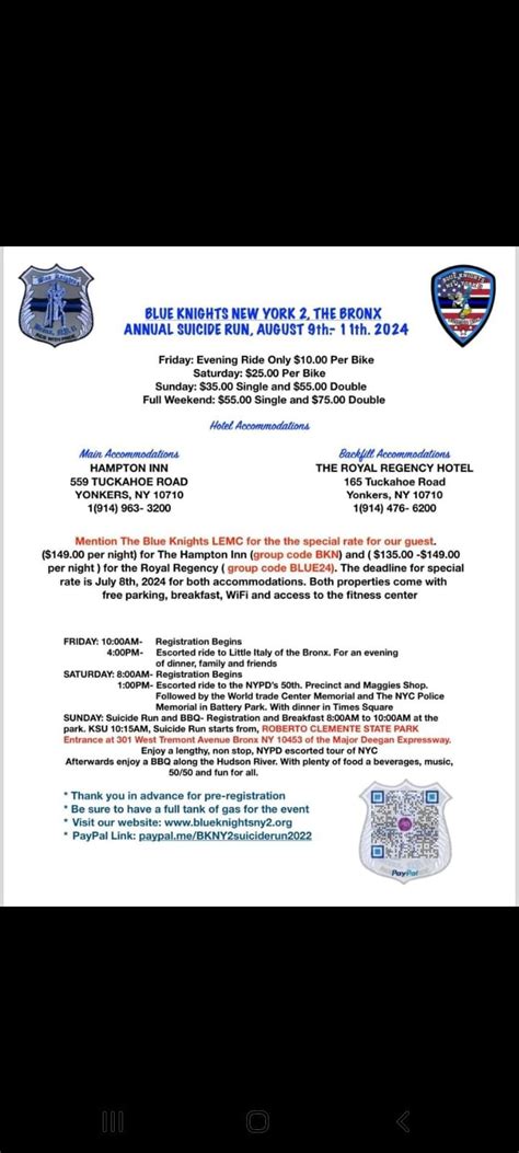 Blue Knights NY 2. Suicide Run, Bronx, New York, 9 August to 11 August ...
