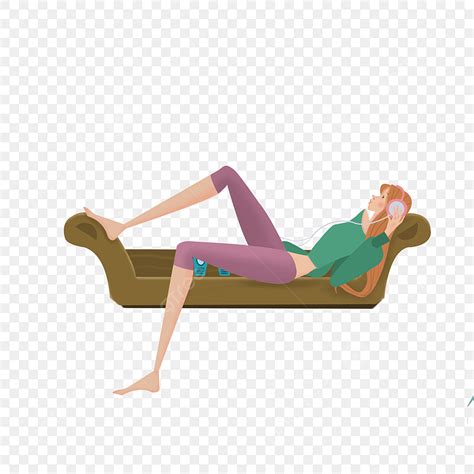 Summer Heat Clipart PNG Images, Girl Element Design Resting On Summer ...