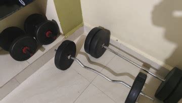 Jmb 40kg Pvc Dumbbell Weight Plates Set Curl Rod Straight Adjustable ...