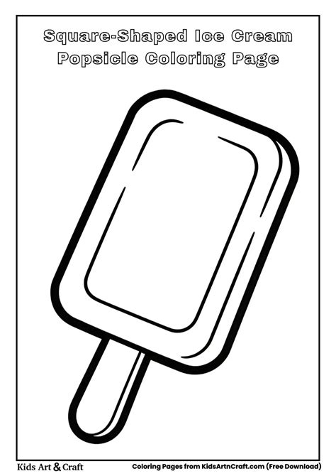 Ice Cream Popsicle Coloring Pages for Kids - Kids Art & Craft