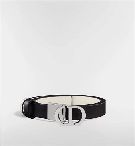 30 Montaigne Reversible Belt Black and Latte Smooth Calfskin, 20 MM | DIOR