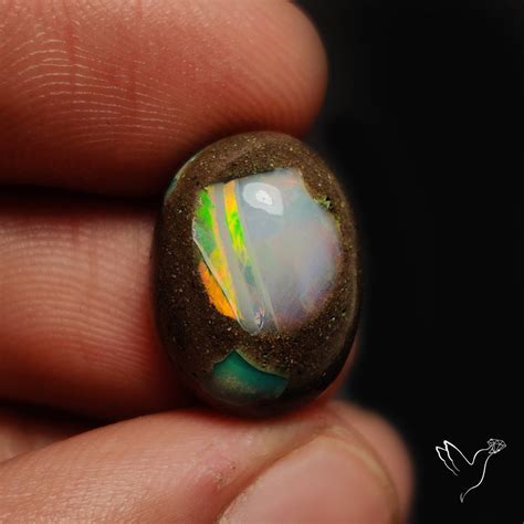 Ethiopian Opal | Galaxy Inlay Opal in Matrix (17X12X9 mm) | Gemstones ...