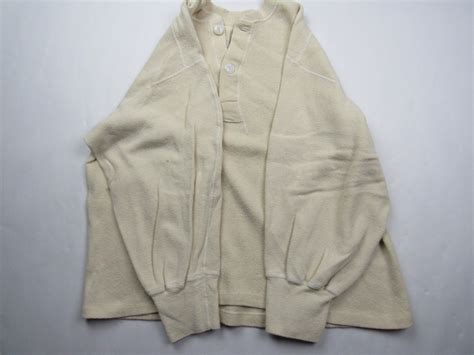 Vintage M-1950 Winter Undershirt Henley Korean War, Men's Large