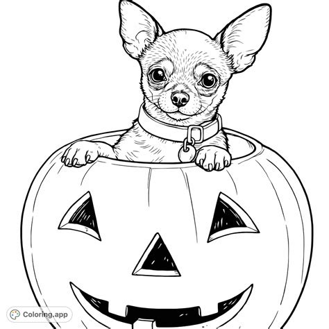 Festive Dog Pumpkin Friend - Coloring.app