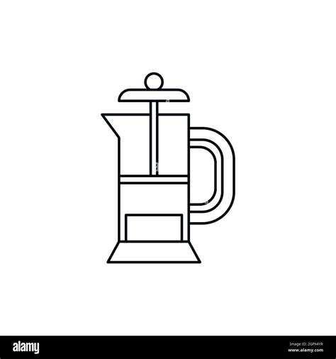 French press outline icon Stock Vector Images - Alamy