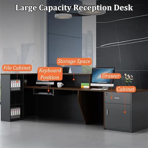 SUZEPER Modern Reception Desk with Open Shelves, Lockable India | Ubuy