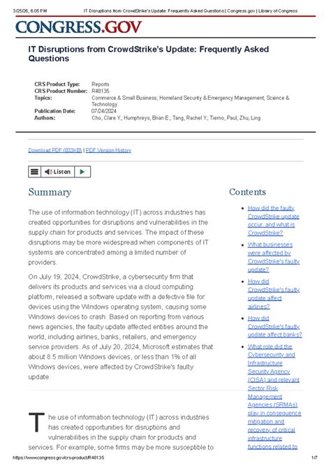 IT Disruptions from CrowdStrike Update: FAQs and Impacts Analysis - Studocu