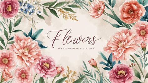 A beautiful watercolor floral design featuring elegant blossoms and ...