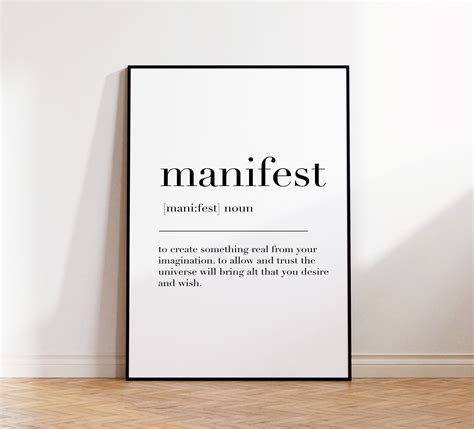 Manifest, Manifest Print, Manifest Poster, Manifest Definition, Manifest Wall Art, Manifest ...