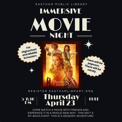 Immersive Teen Movie Night: The Princess Bride, 190 Samoset Road ...