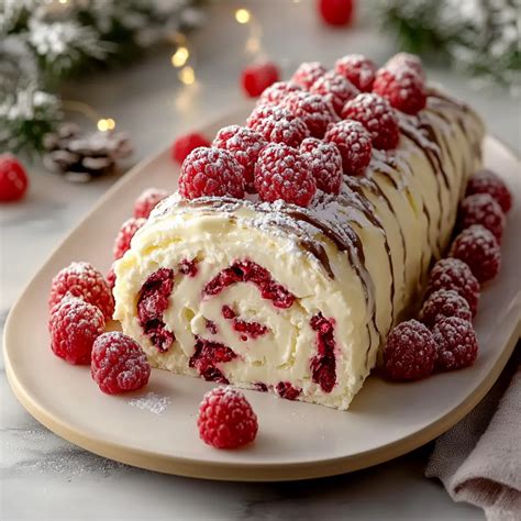 Indulgent White Chocolate Raspberry Yule Log to Wow Guests - skilletstory
