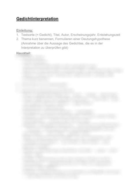 Gedichtinterpretation: "Meine Stadt" von Josef Reding - Analyse und Deutung