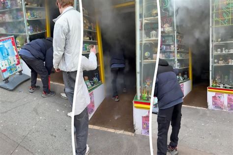 Moment heroes run into burning Glasgow vape shop to extinguish first ...