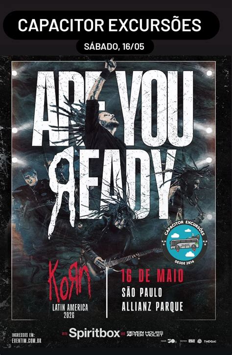 KORN dia 16/05 em São Paulo - Excursão Taubaté - Capacitor Excursões ...