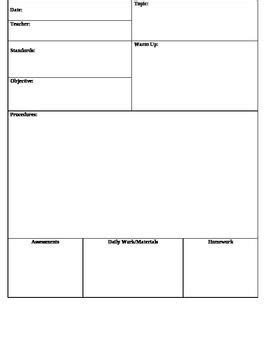 Lesson Plan Template Daily | Daily lesson plan template free