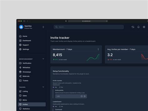 Invite tracker: Discord Bot Dashboard for Droid by Mart Pijnen on Dribbble