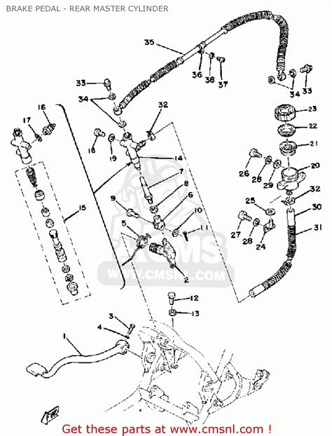 Yamaha RD400 1979 USA BRAKE PEDAL - REAR MASTER CYLINDER - オリジナル BRAKE PEDAL - REAR MASTER ...